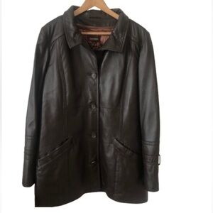 Danier Buttery Soft Dark Brown Leather Jacket Large